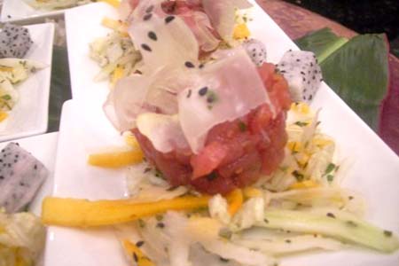 Tuna Tartare on Asian Cole Slaw