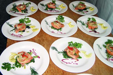 Cured Salmon with Beet Coulis