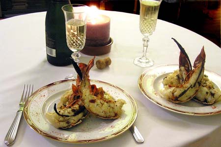 Florida Lobster Infused with Vanilla, Saffron and Szechwan Pepper over an Asparagus Risotto